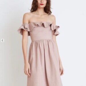 Apiece Apart Novella Denim Off Shoulder Dress